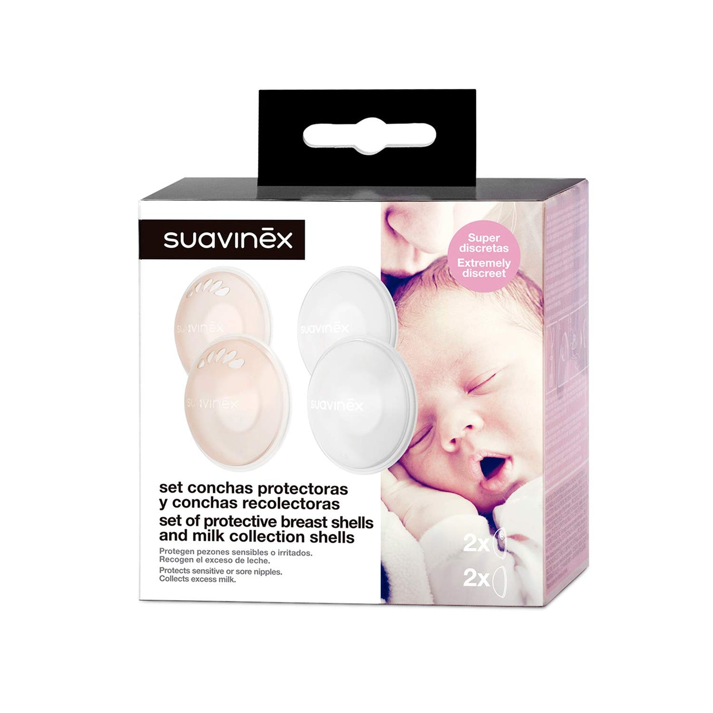 Suavinex silikoonist rinnakaitsekomplekt: 2 piimakogujat ja 2 kaitsekarpi