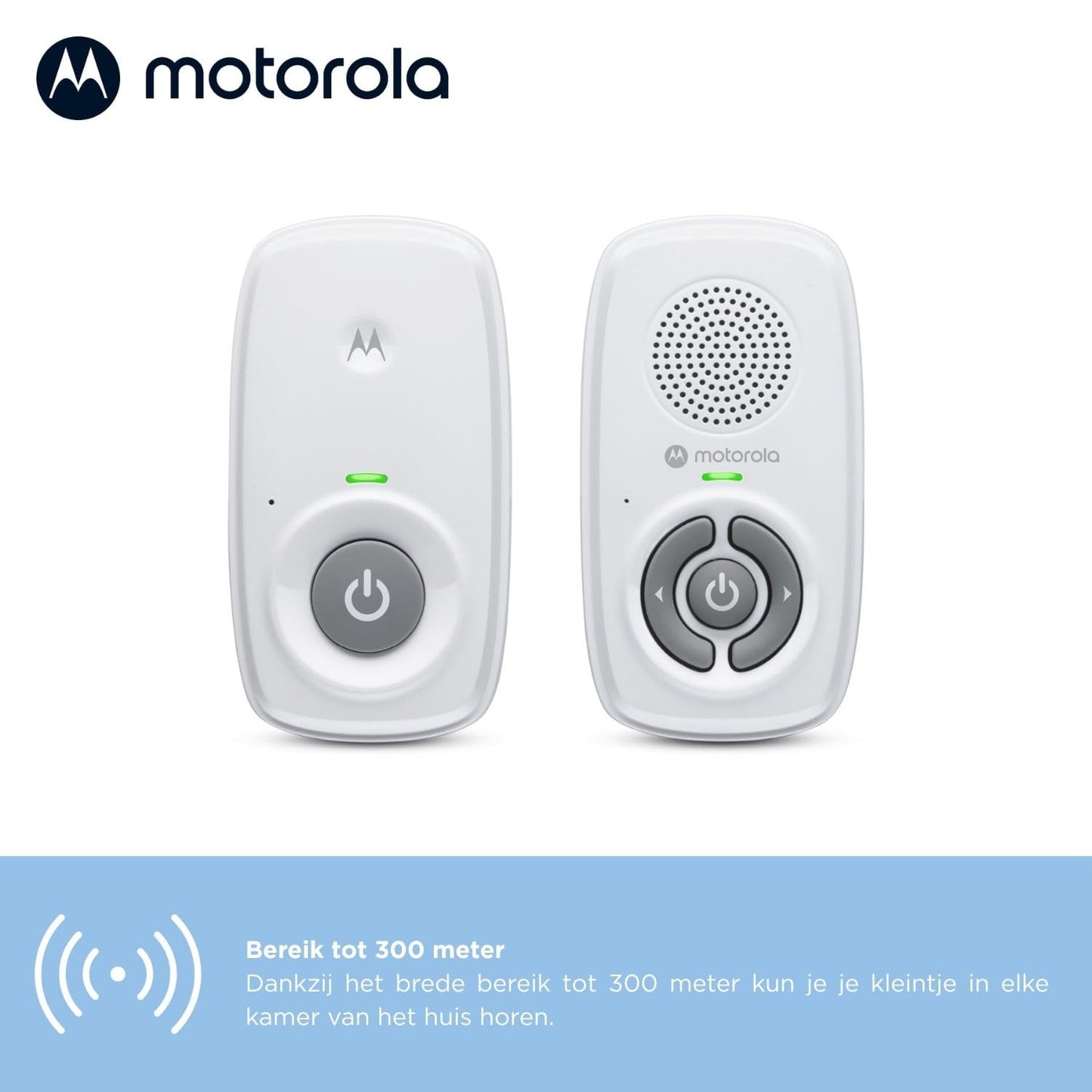 Motorola Nursery AM21 audio beebimonitor DECT-tehnoloogiaga, valge