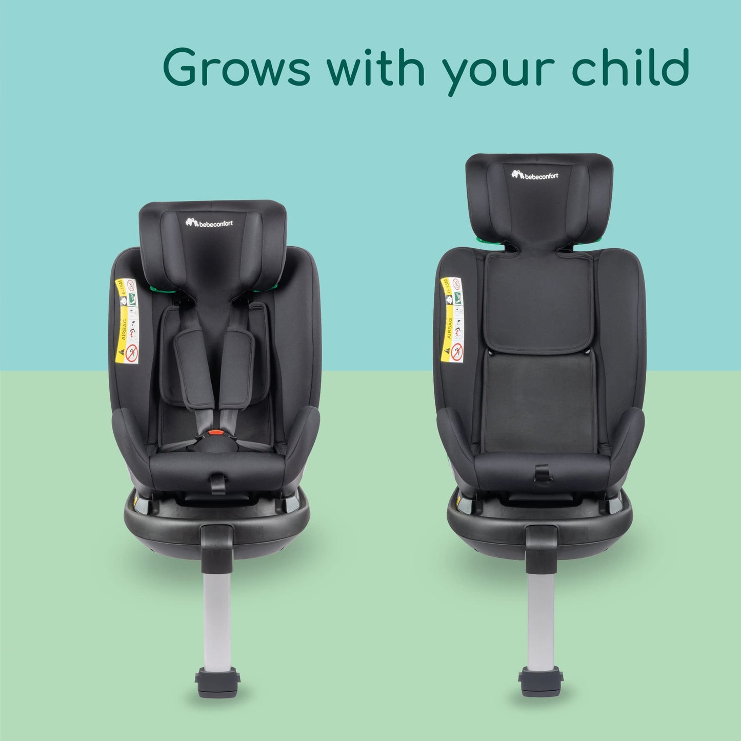 Bebeconfort EvolveFix Plus i-Size car seat, 360° rotating, 0–12 years / 40–150 cm, Black Mist