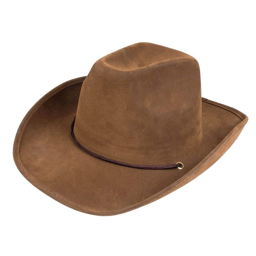 Kostüümi cowboy hat, brown, faux leather, one size fits all