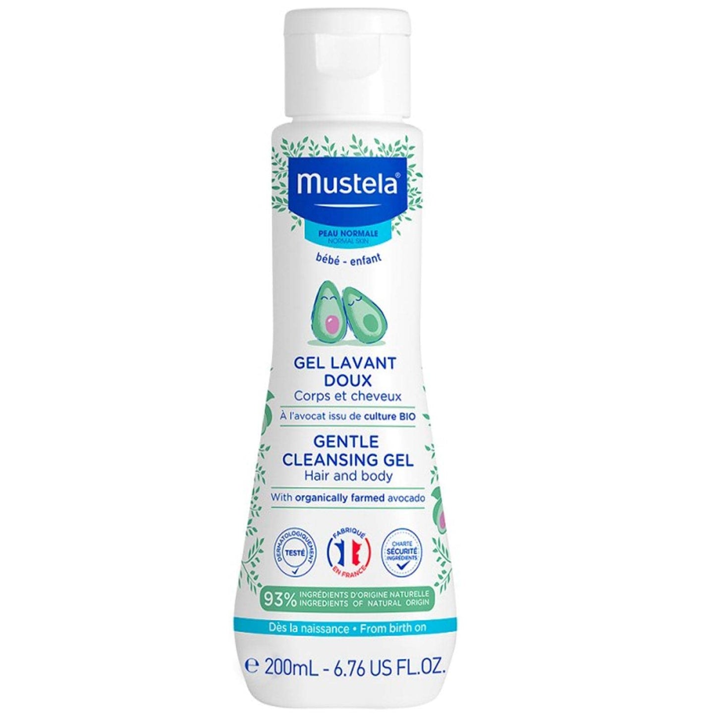 Mustela õrn pesugeel näole, kehale ja juustele, 200 ml