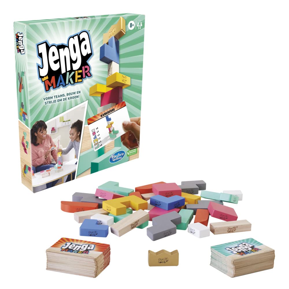 Hasbro Gaming lauamäng Jenga Maker – meeskondlik ehitusmäng (8+) venekeelne versioon