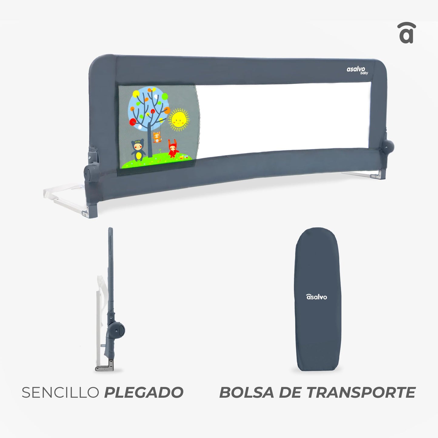 Asalvo 2-in-1 voodipiire, valge, 150cm