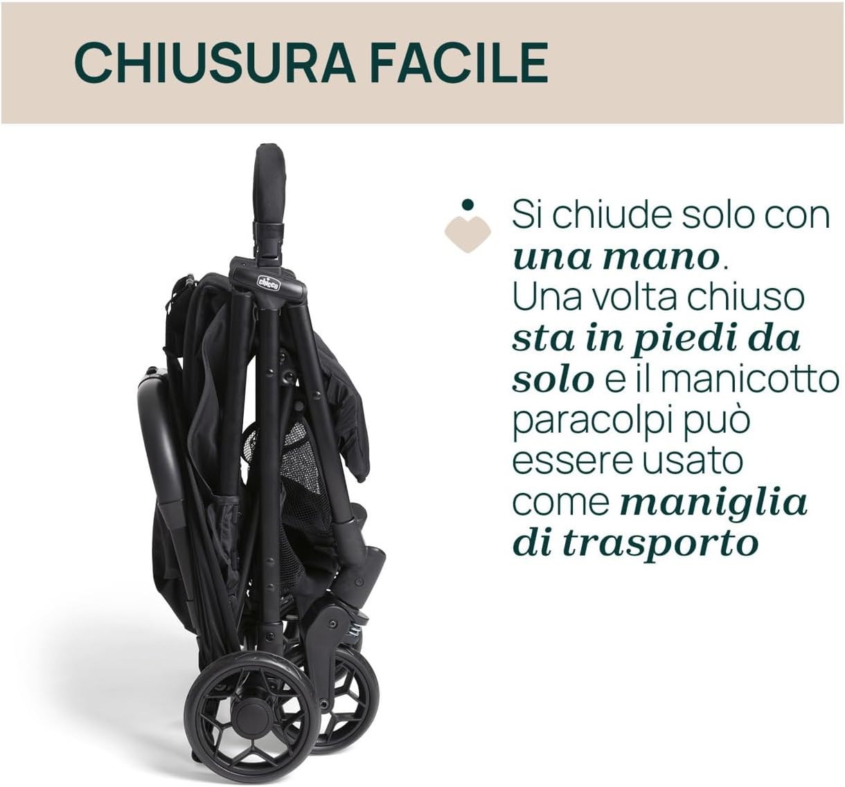 Chicco Urbino kergkäru 0–4 a, kuni 25 kg, must