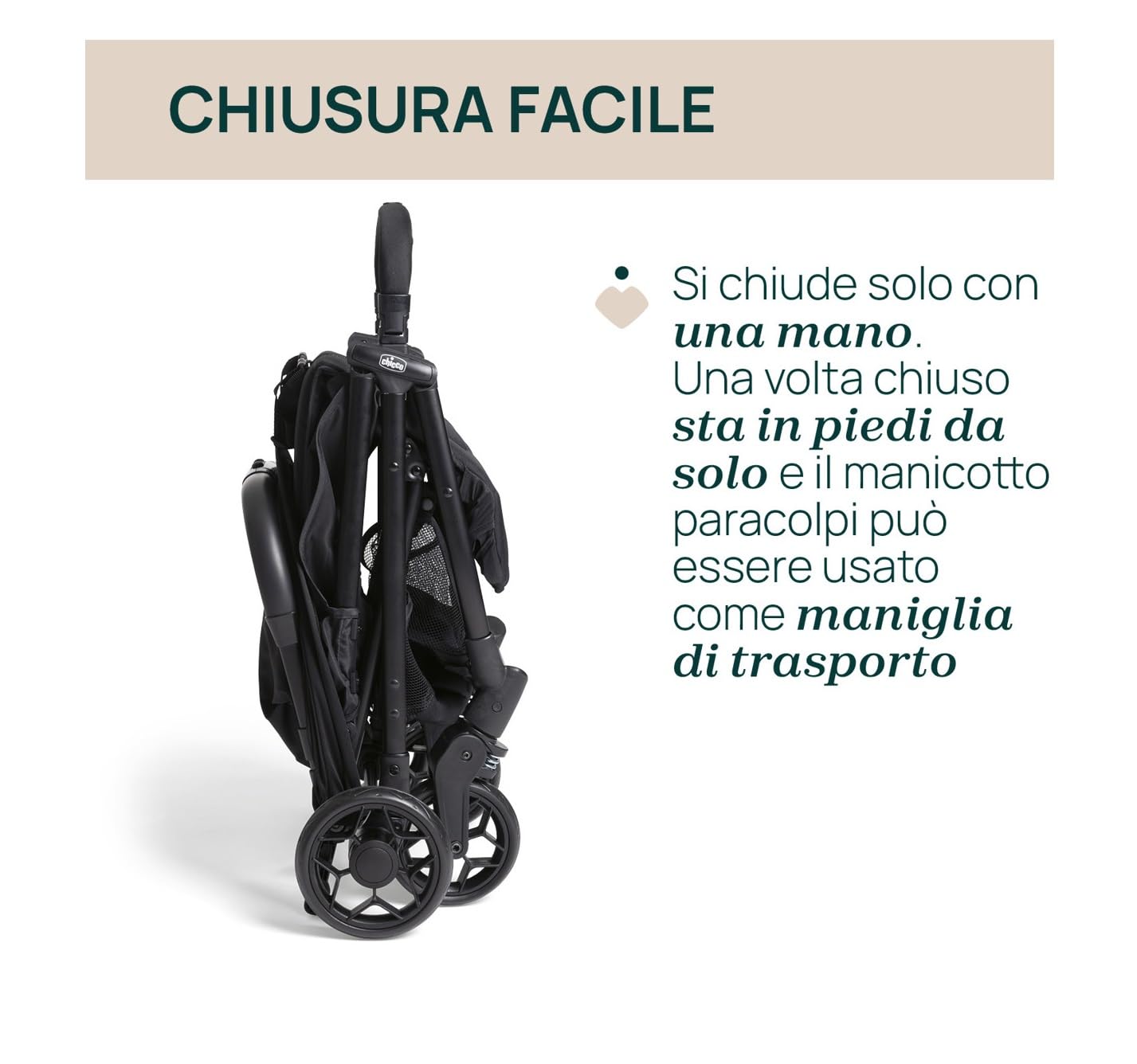 Chicco Urbino kergkäru 0–4 a, kuni 25 kg, must