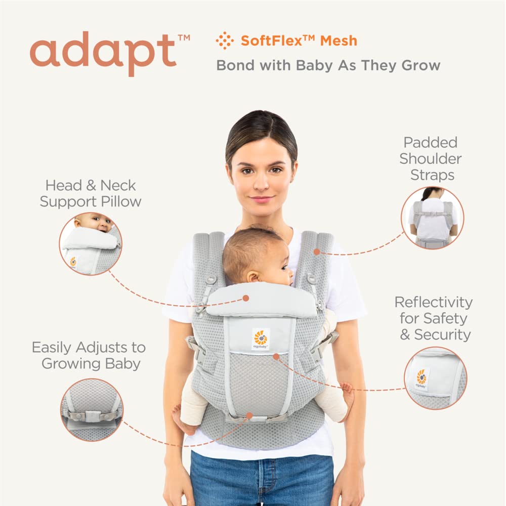 Ergobaby Adapt beebikandekott SoftFlex Mesh, 3-asendiline, Pink Quartz