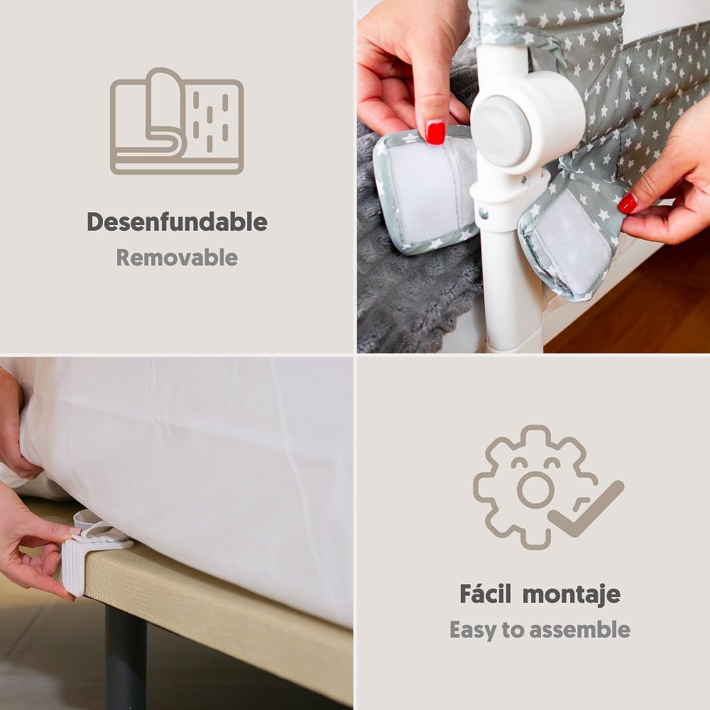 Interbaby kokkupandav voodipiire 90x70 cm, tähekujuline disain, 18 kuud – 5 aastat