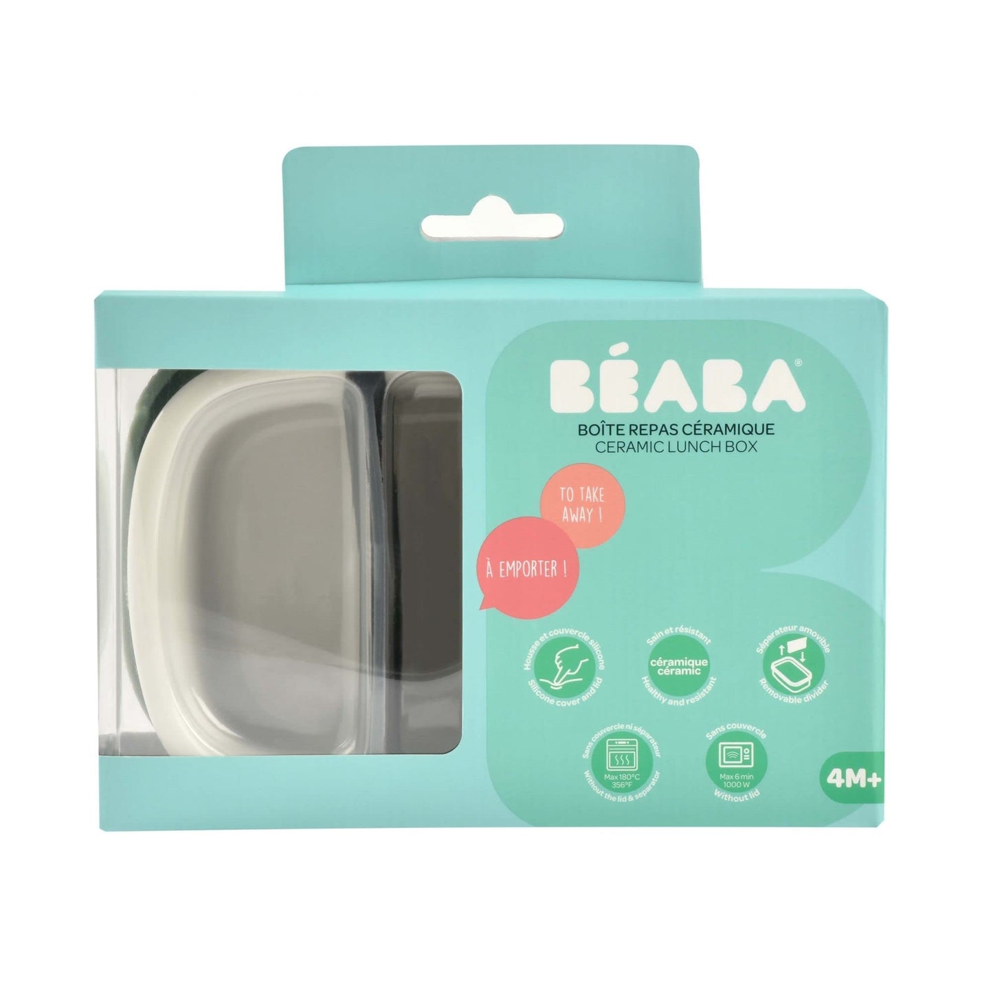 Béaba Lunchbox ceramic food container for babies, 540 ml, greenish