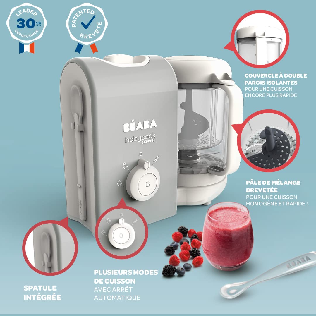 Béaba Babycook Express 4-ühes beebitoidumasin, 1250 ml, samet-hall