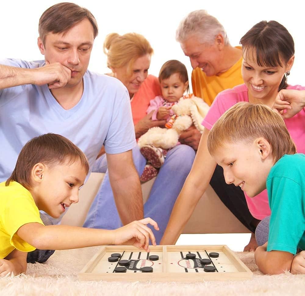 Sunshine Smile wooden air hockey game "Sling Puck"