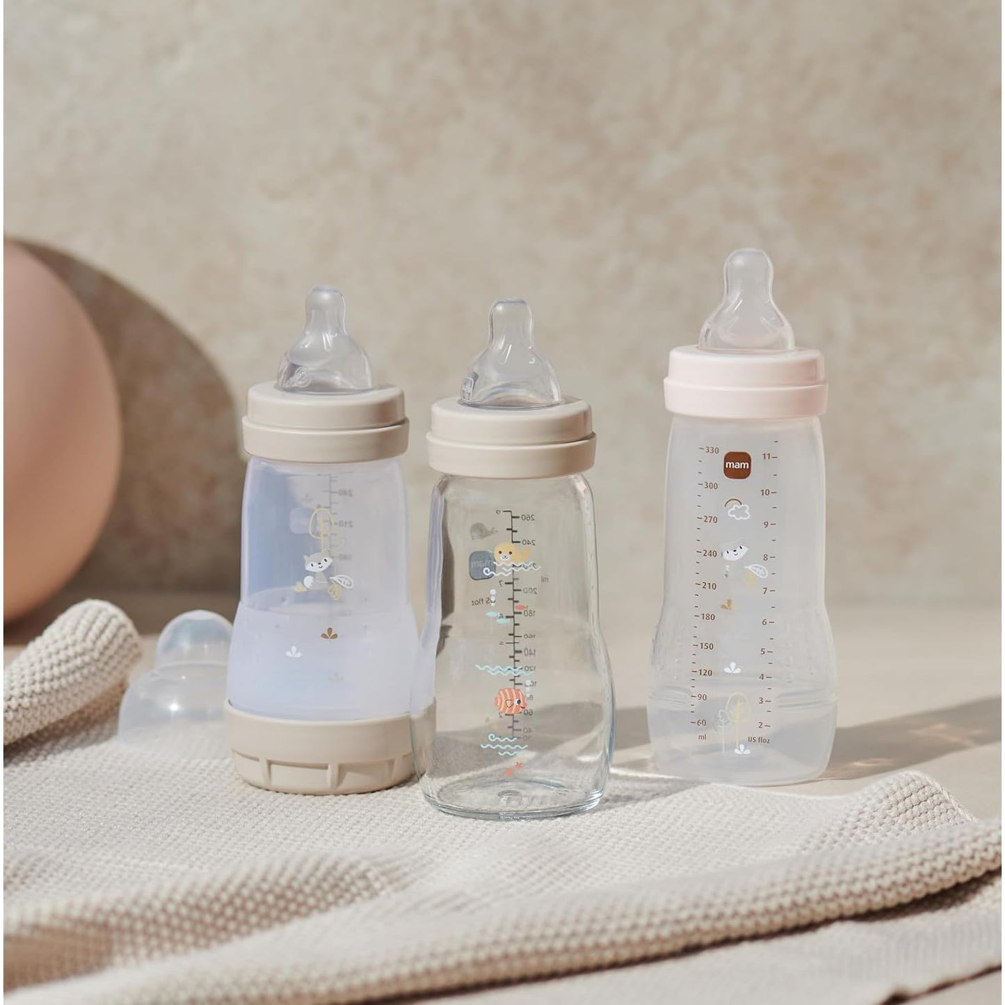 MAM Easy Active lutipudel 330 ml, beež, alates 6. elukuust