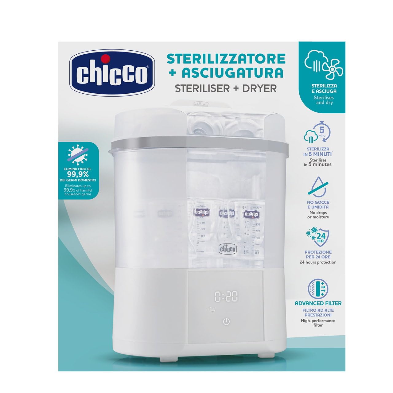 Chicco 2-in-1 elektriline aurusterilisaator ja kuivati