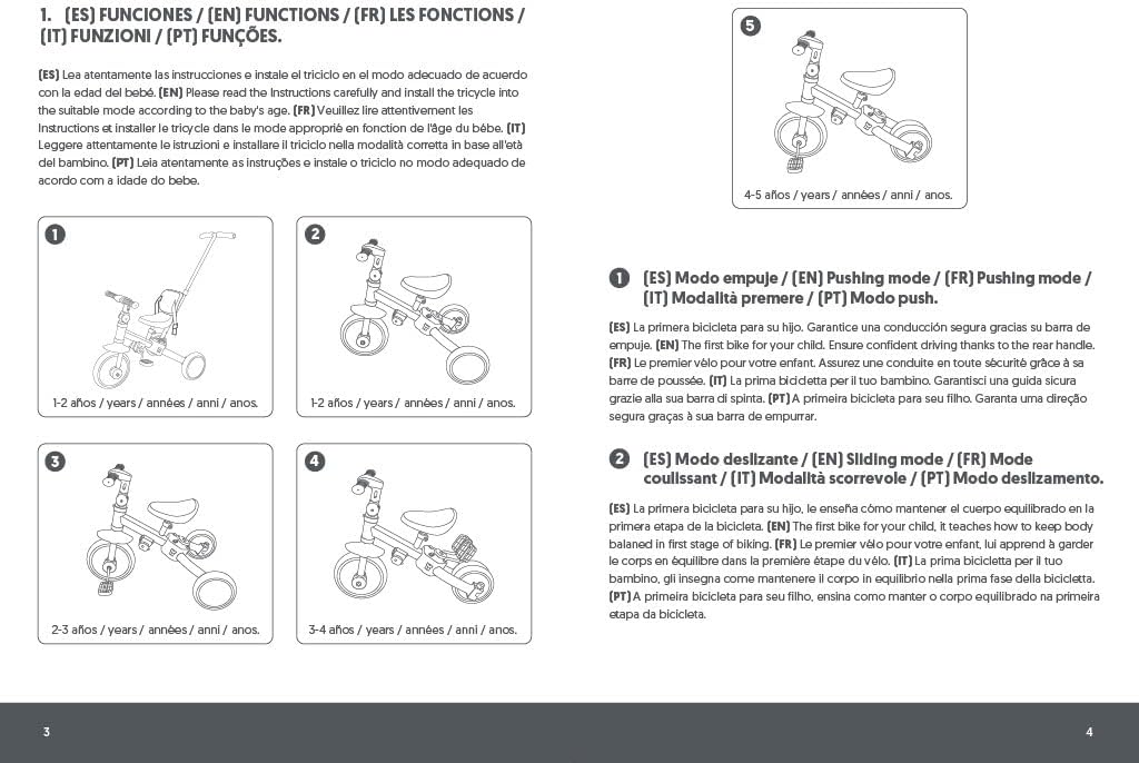 Interbaby 5-in-1 evolutionary tricycle, bluish gray