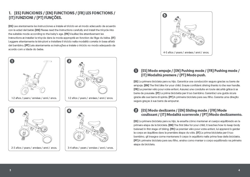 Interbaby 5-in-1 evolutionary tricycle, bluish gray