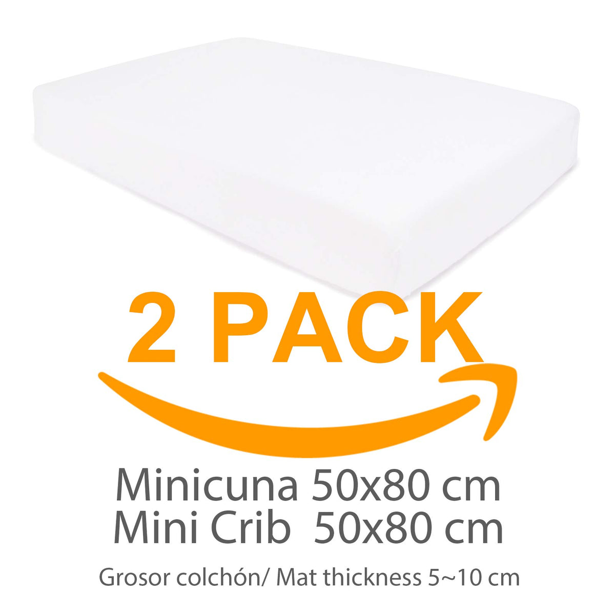 PEKITAS kummilina 2 tk, 100% puuvill, 50x80 cm, valge