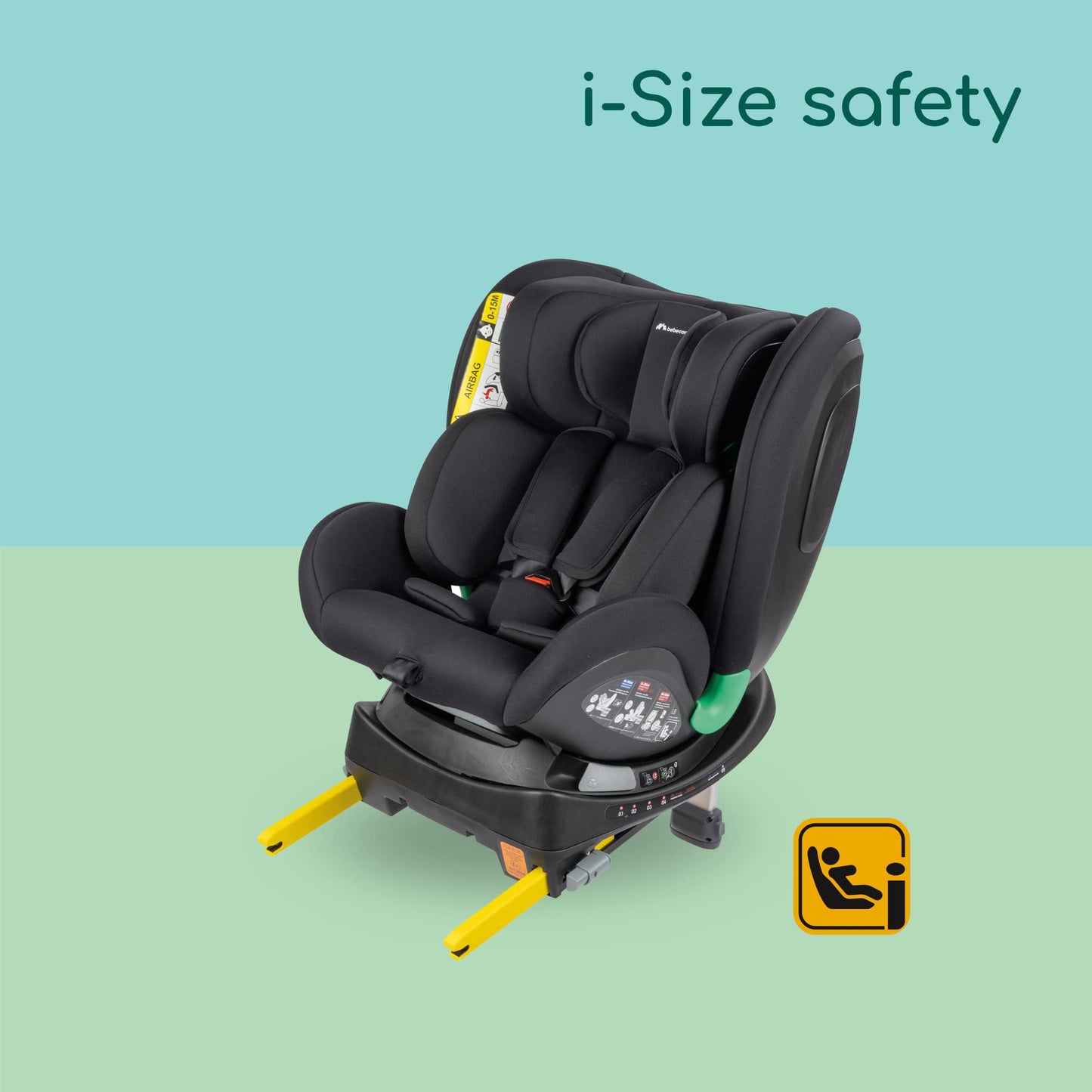 Bebeconfort EvolveFix Plus i-Size car seat, 360° rotating, 0–12 years / 40–150 cm, Black Mist