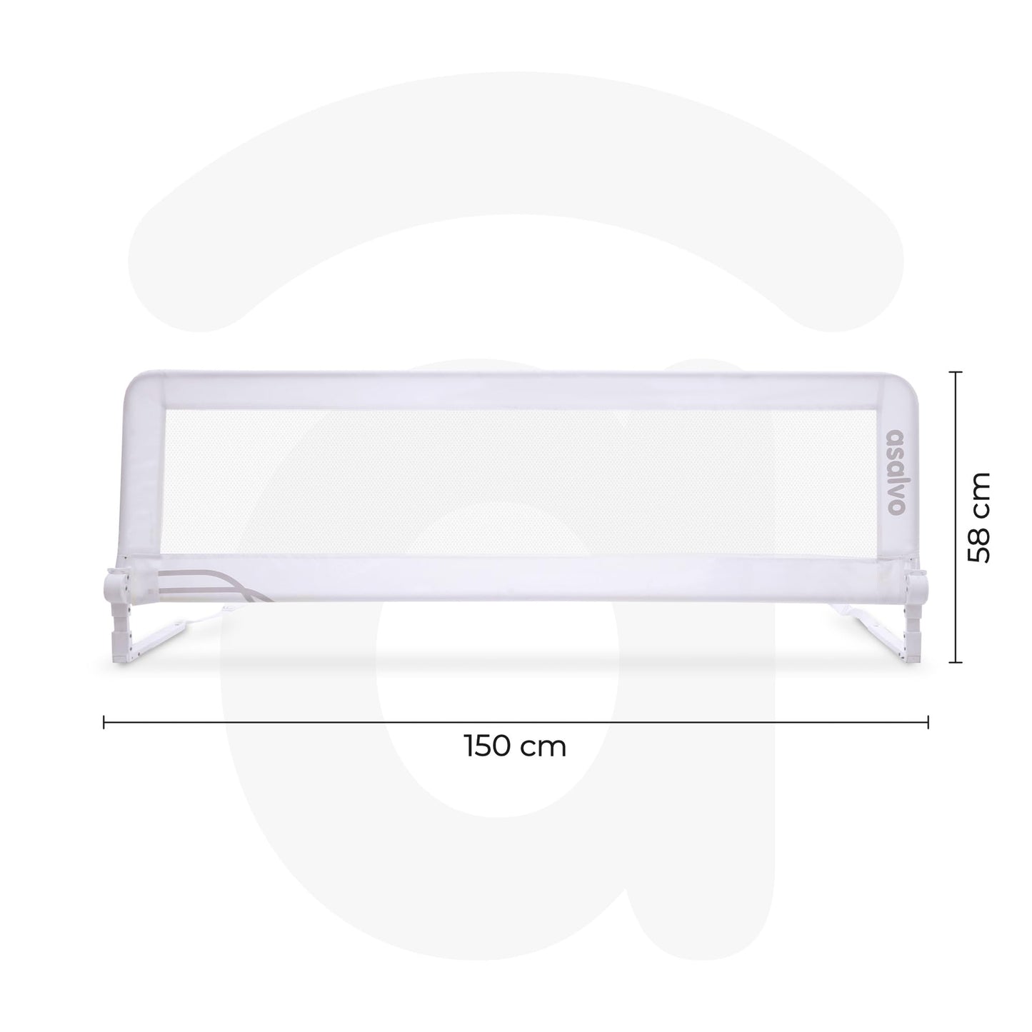 Asalvo 2-in-1 voodipiire, valge, 150cm