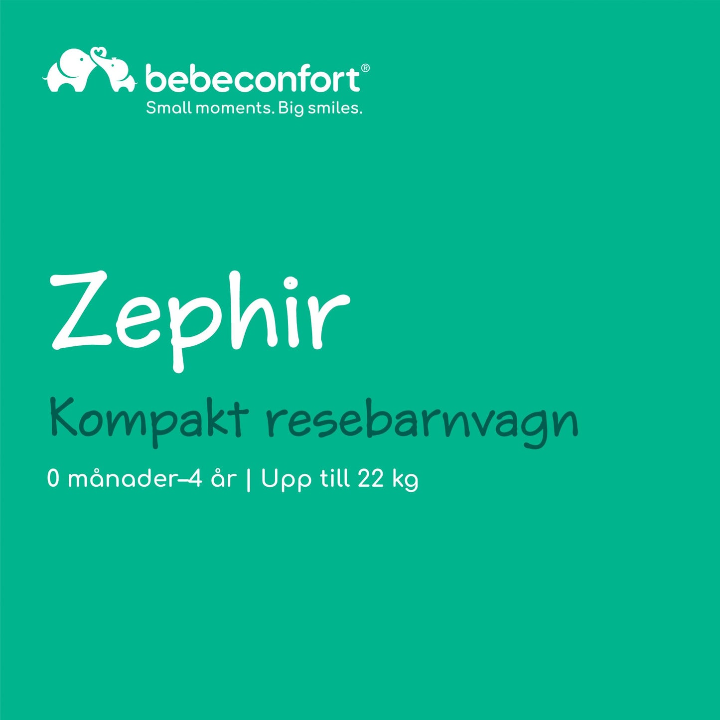 Bebeconfort Zephir lightweight and compact travel stroller, 0–4 years, Mineral Green