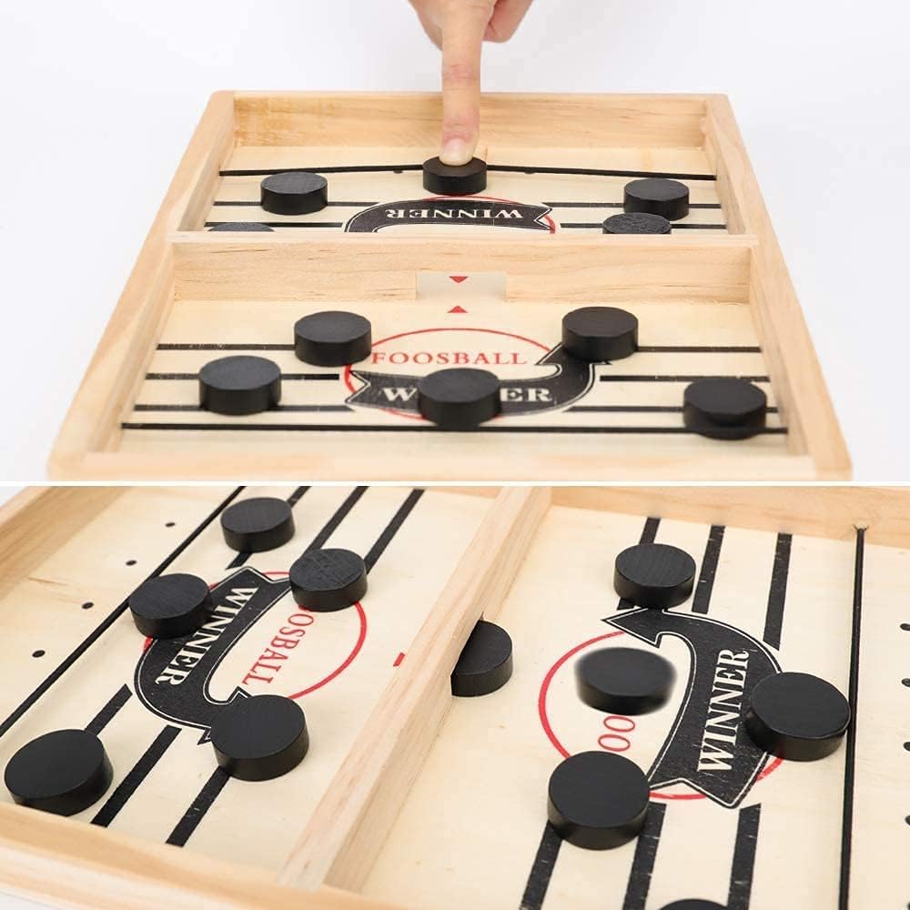 Sunshine Smile wooden air hockey game "Sling Puck"
