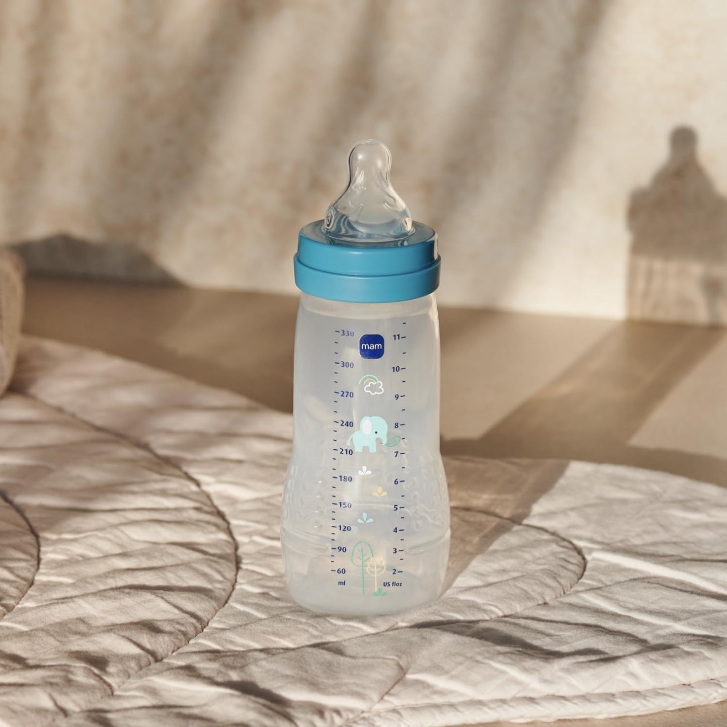 MAM Easy Active lutipudel 330 ml, sinine, kiire vooluga lutt, 6+ kuud