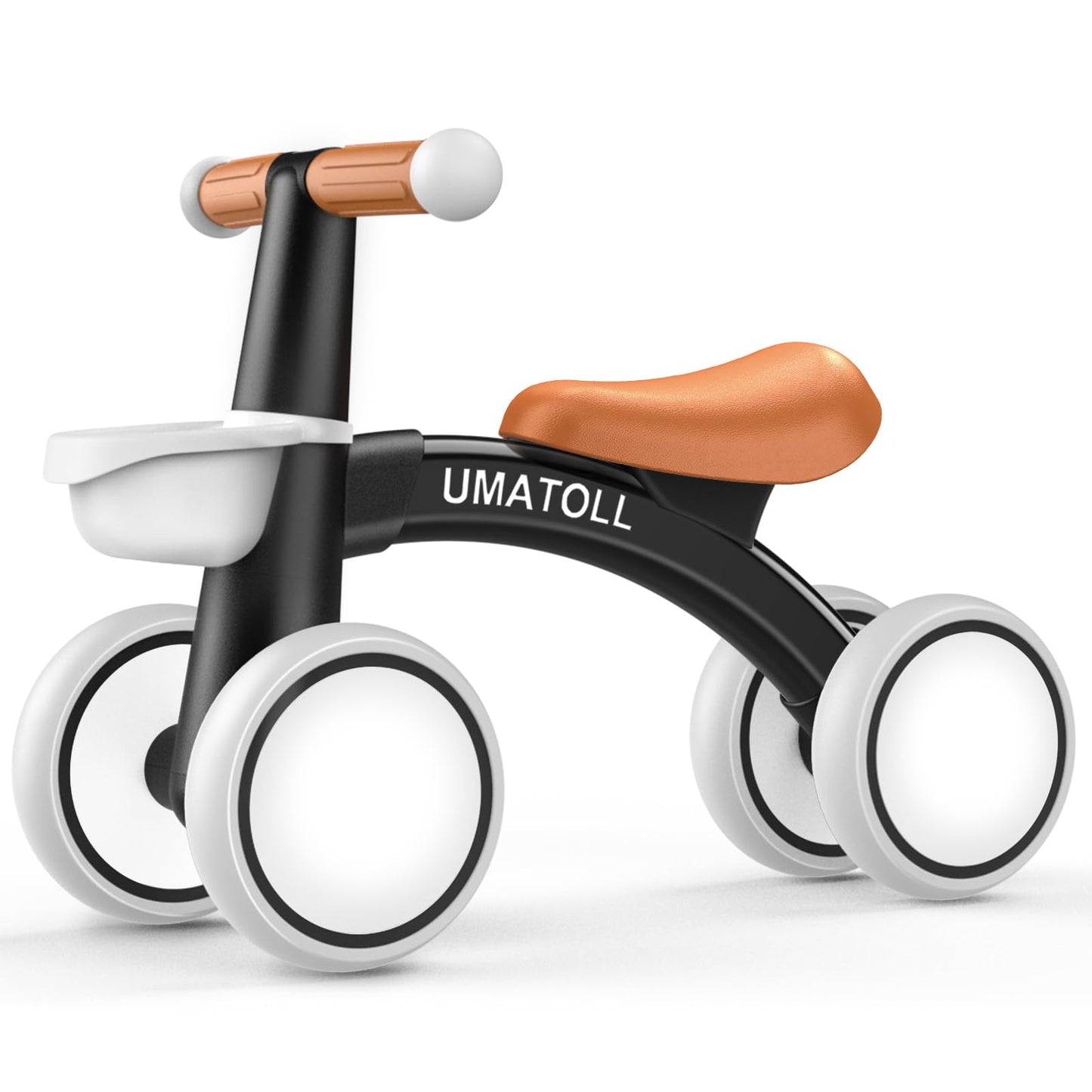 Umatoll beebide tasakaaluratas, 4 rattaga, eemaldatava korviga, must