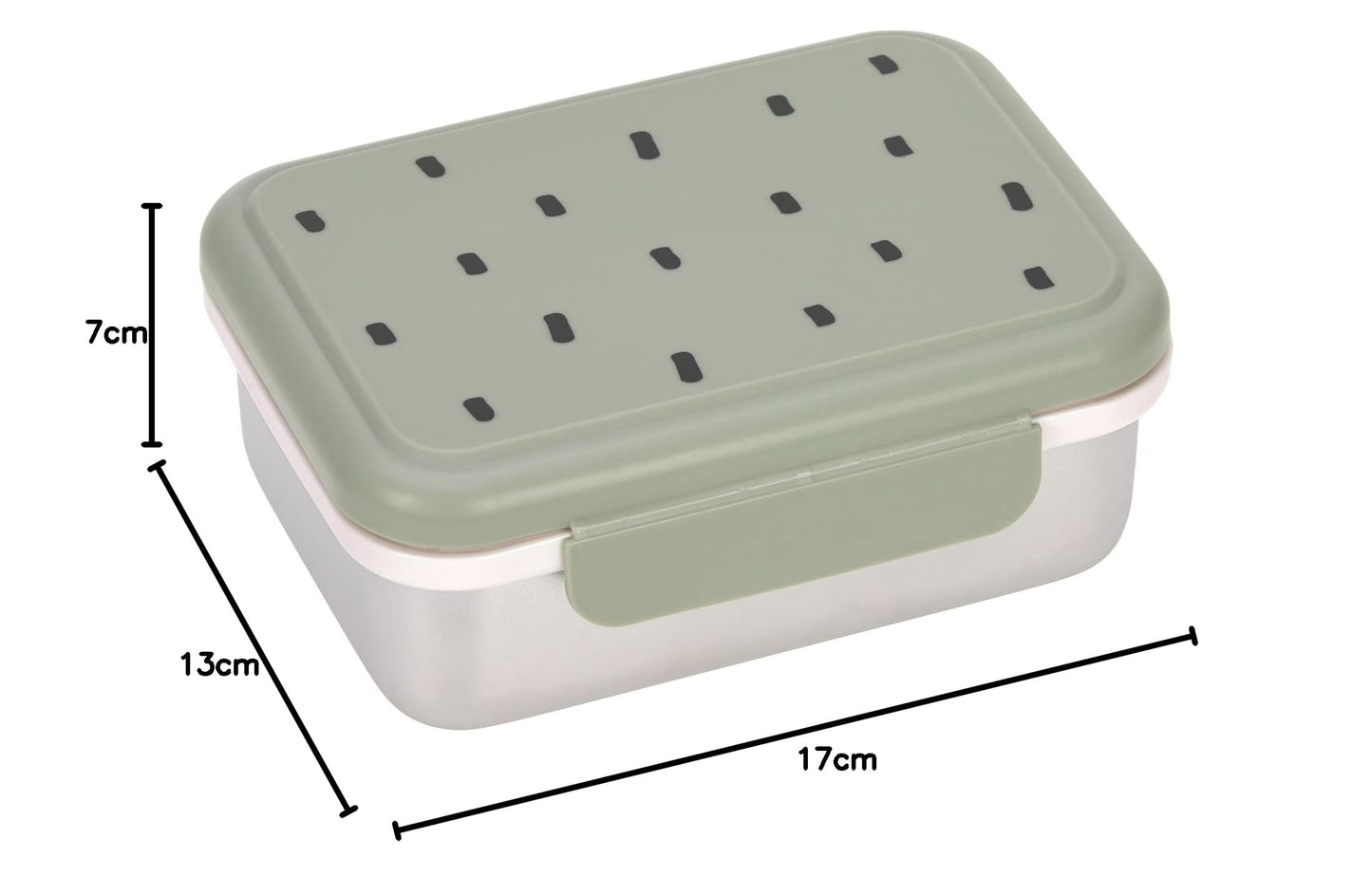 LÄSSIG stainless steel kids' lunch box Happy Prints, light olive