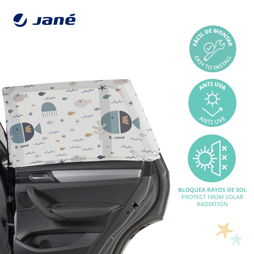 Jané autokardina komplekt, UV- ja putukakaitsega, 2 tk, suurus L, ookeaniteemaline