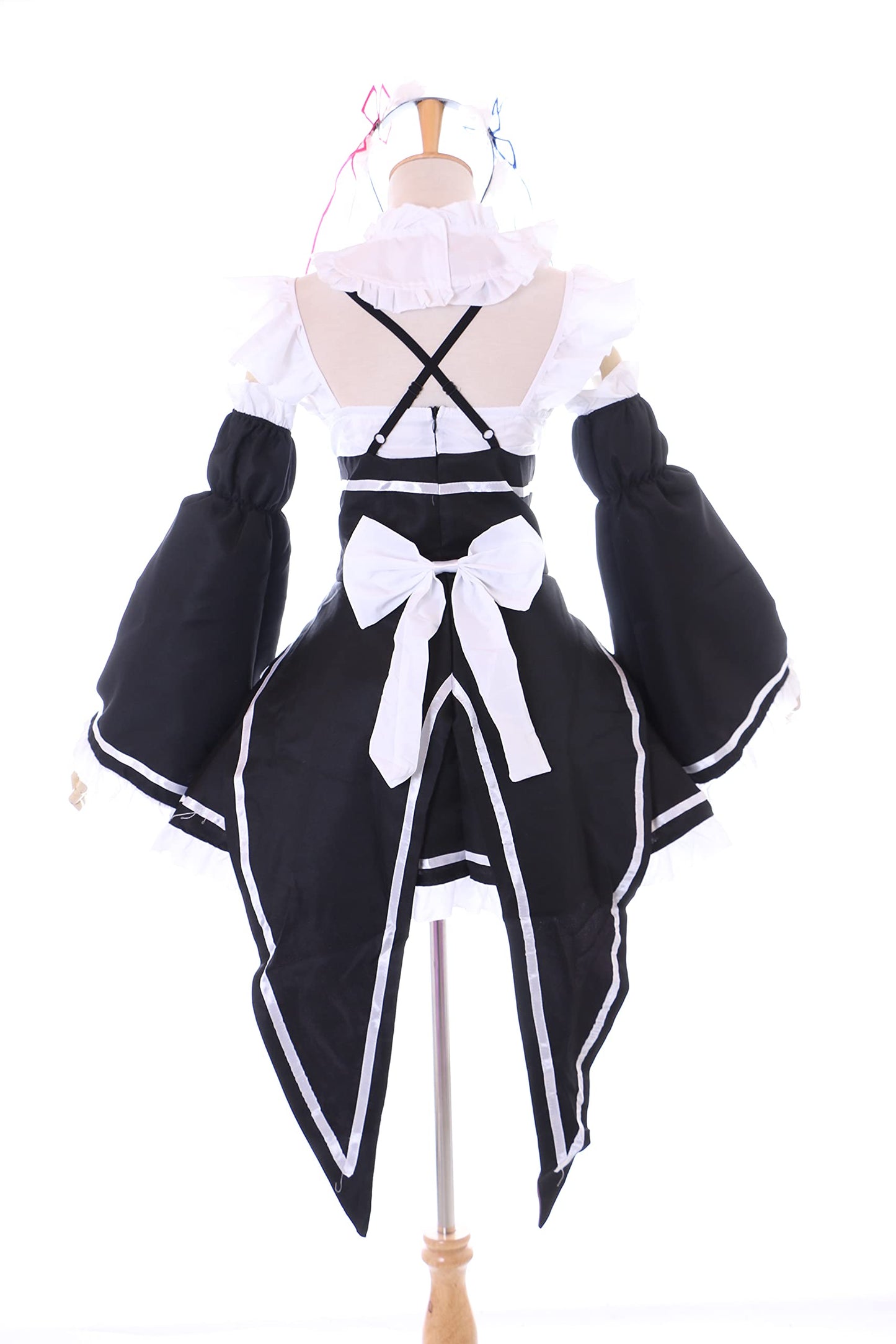 Naiste cosplay kostüüm „Re:Zero“ Rem/Ram teenijanna, 7-osaline komplekt, suurus L