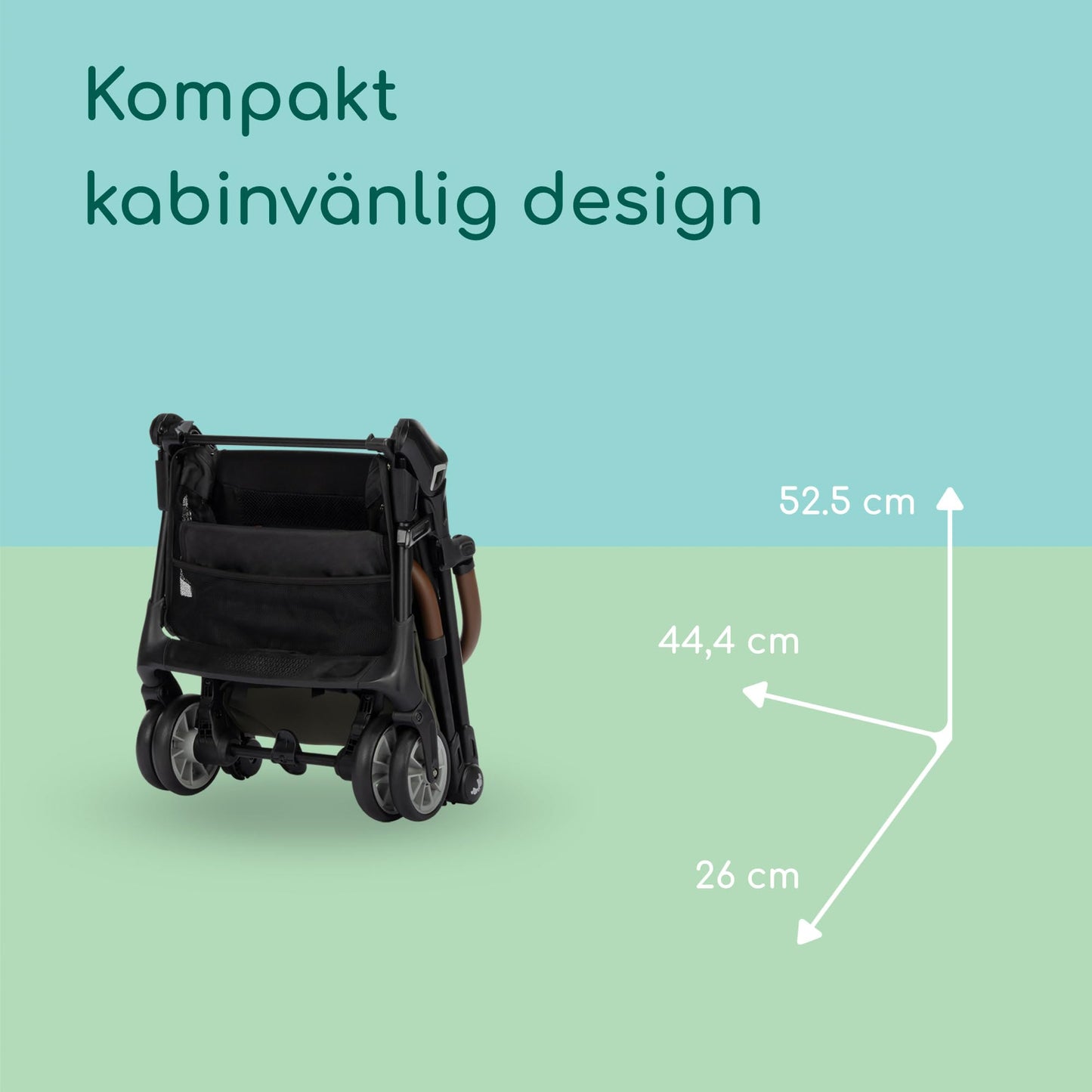 Bebeconfort Zephir lightweight and compact travel stroller, 0–4 years, Mineral Green