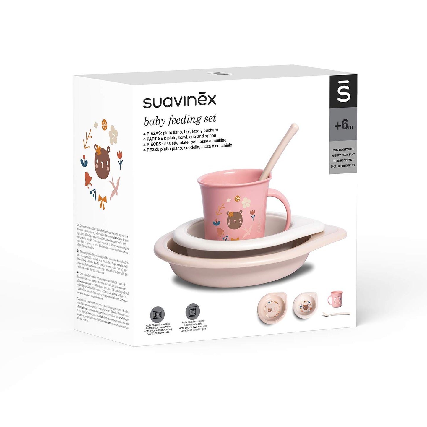 Suavinex Forest roosa söögikomplekt, 6+ kuud
