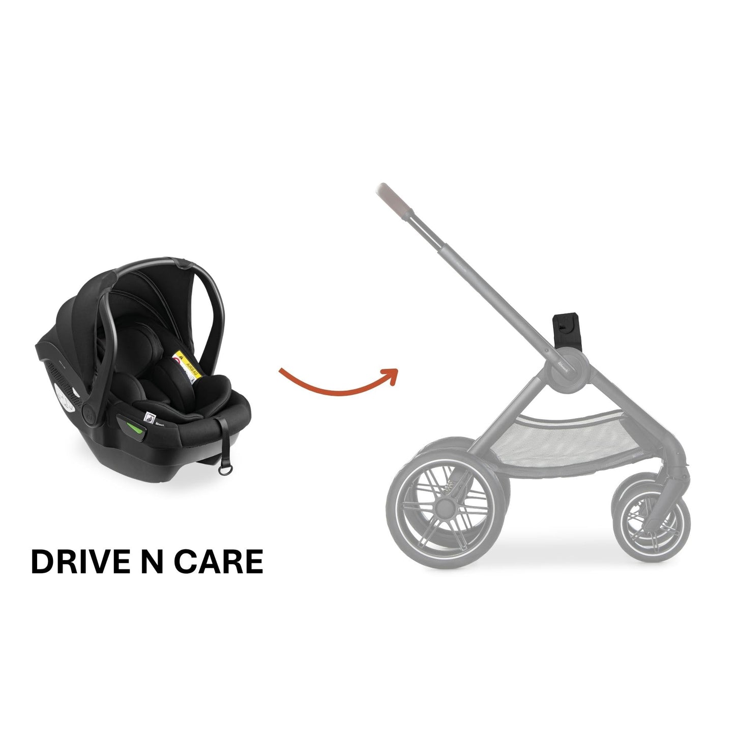 hauck turvahälli adapter Walk N Care vankriraamile, must