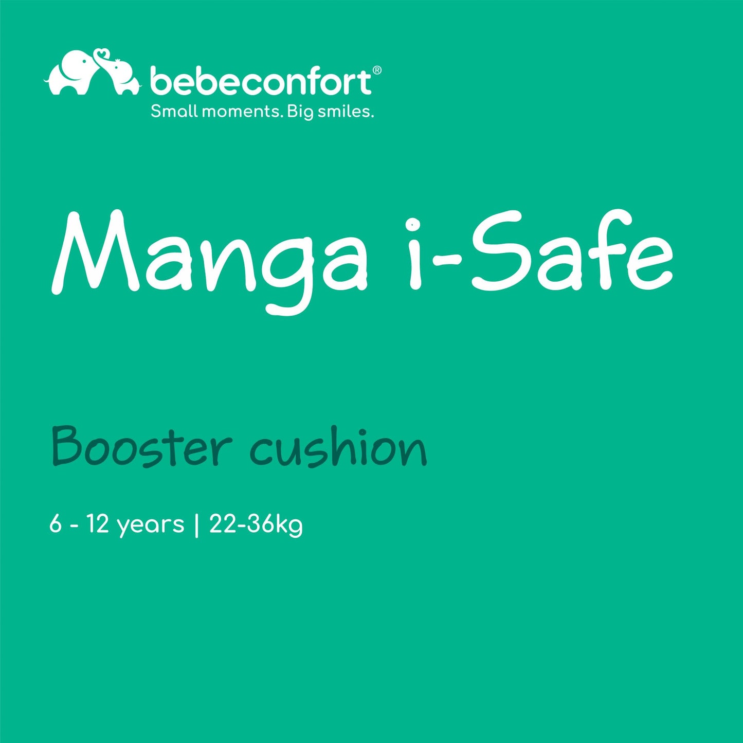 Bebeconfort Manga i-Safe i-Size istmekõrgendus 125–150 cm (22–36 kg), Tinted Graphite