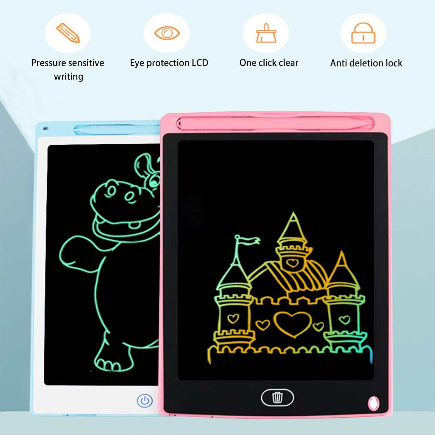 Cerioll 8.5-inch LCD drawing tablet, set of 2 pcs (blue and pink)