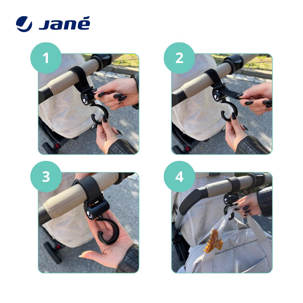 Jane universaalsed konksud vankrile (2 tk, must)