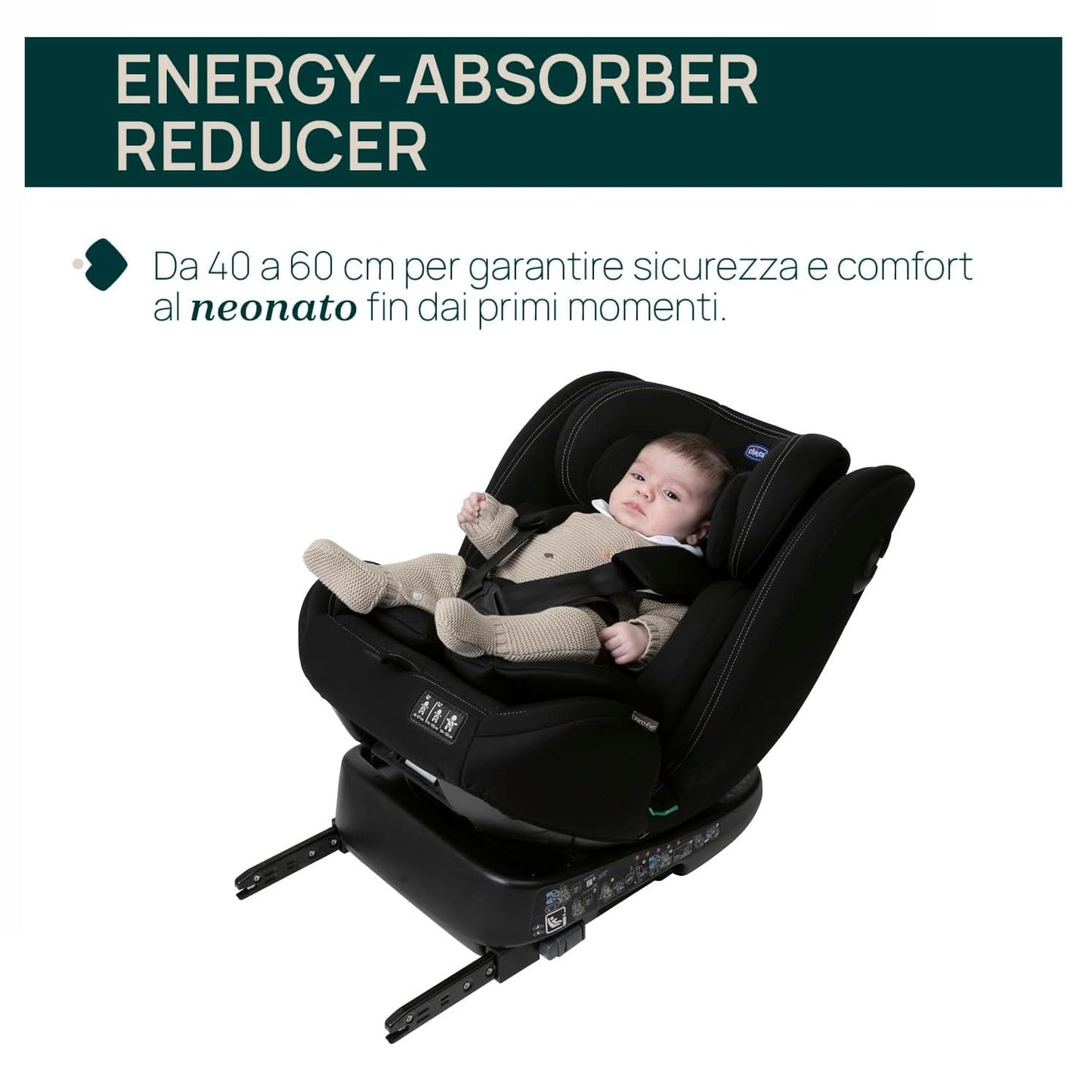 Chicco Unico Evo I-Size turvatool, 0–36 kg, pöörlev Isofix 360°