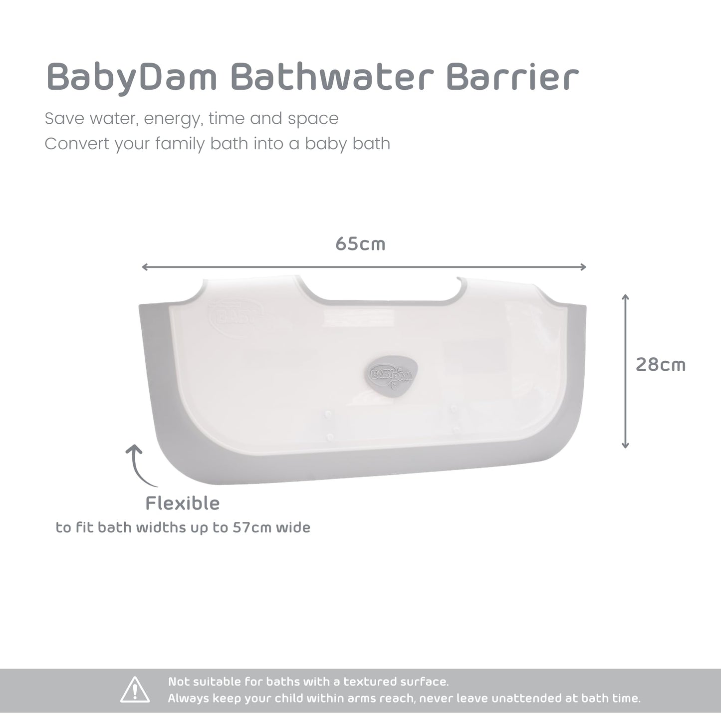 BabyDam vannibarjäär, hall/valge