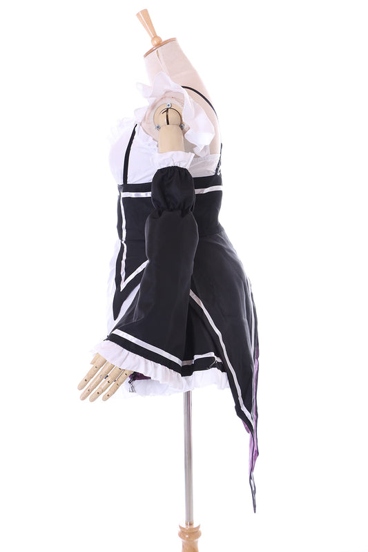 Naiste cosplay kostüüm „Re:Zero“ Rem/Ram teenijanna, 7-osaline komplekt, suurus L