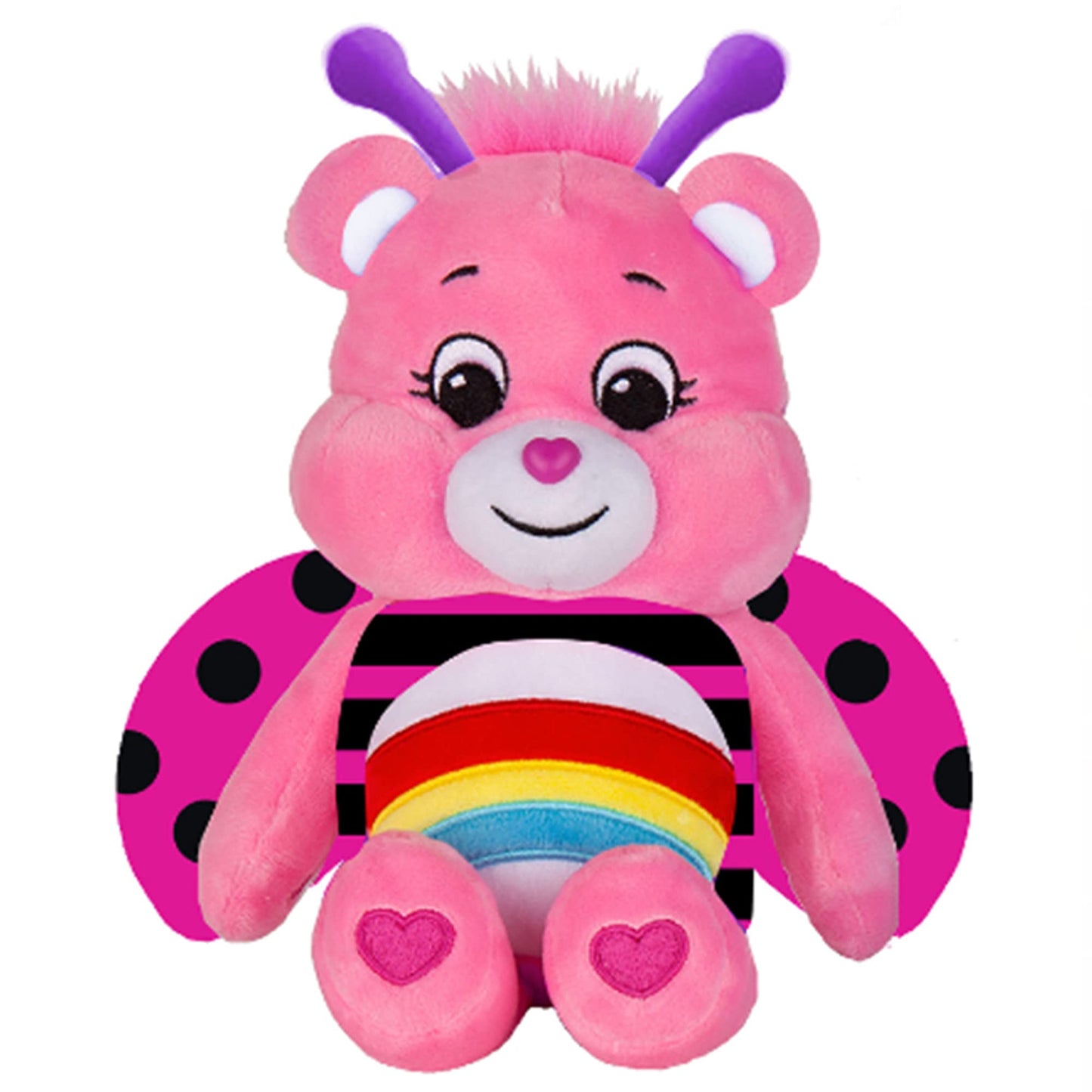 Care Bears spring-themed Cheer Bear plush in a ladybug costume, 23 cm
