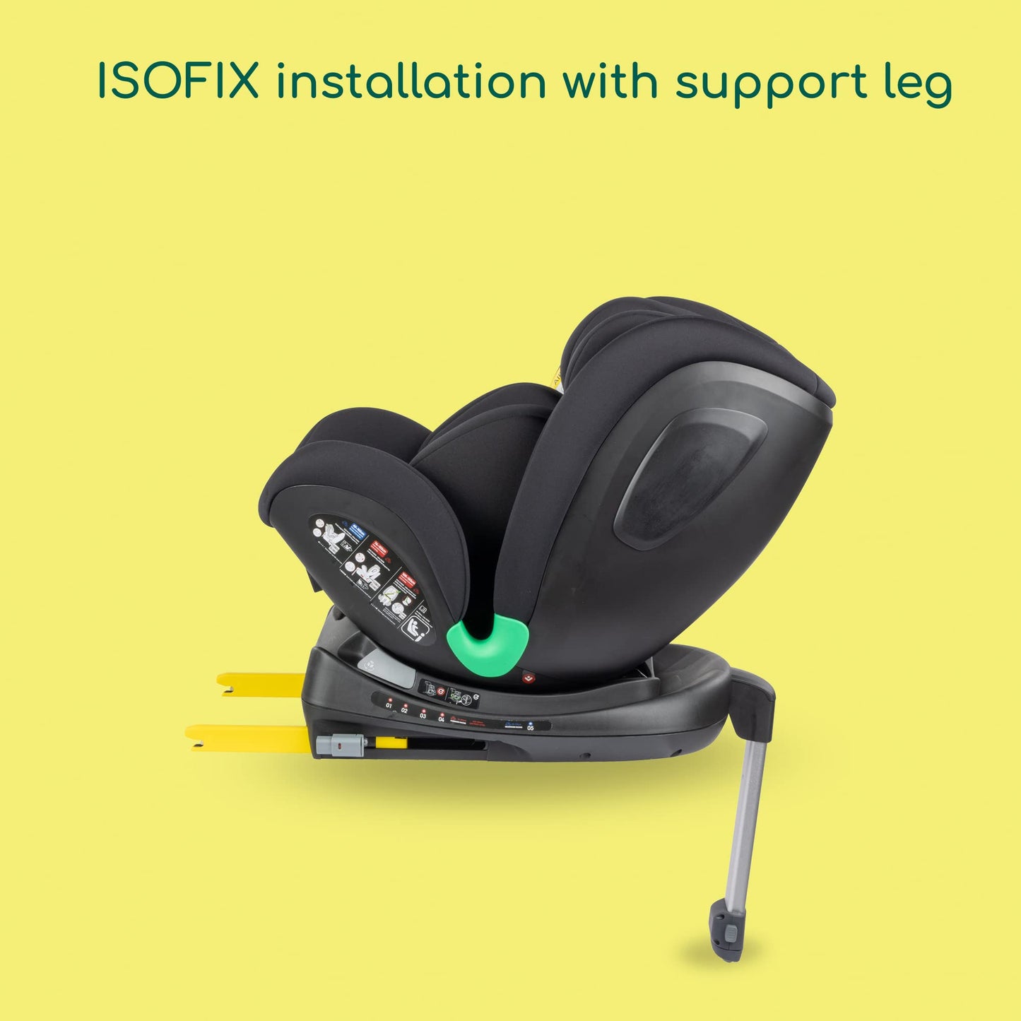 Bebeconfort EvolveFix Plus i-Size car seat, 360° rotating, 0–12 years / 40–150 cm, Black Mist