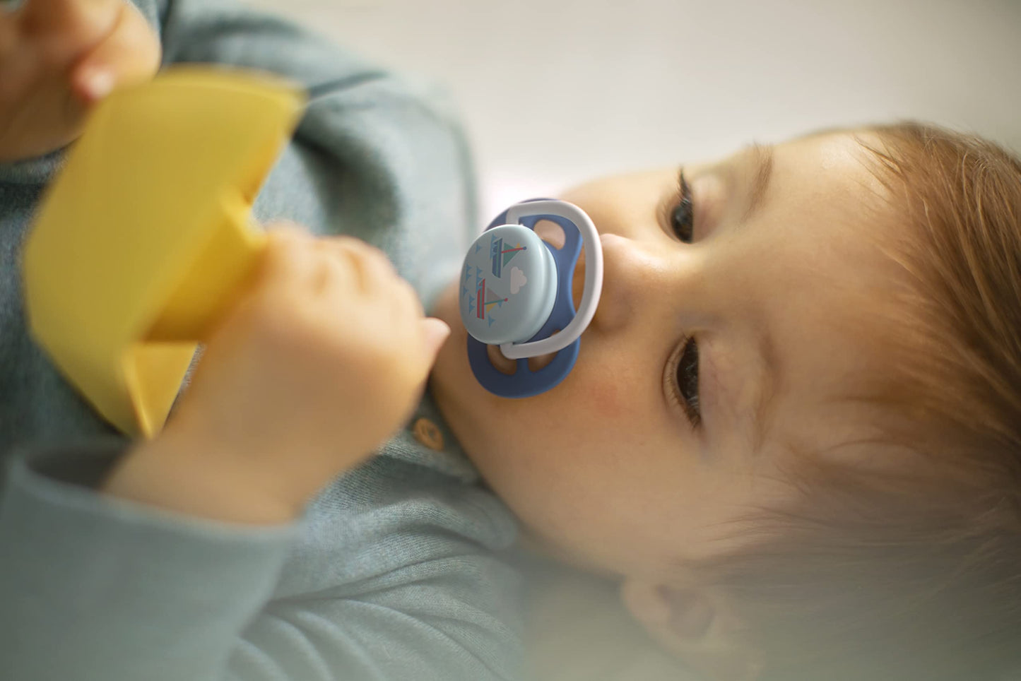 Philips Avent Ultra Air lutt, 6–18 kuud, ortodontiline, BPA-vaba, sinine/türkiis, 2 tk + steriliseerimis-/hoiukarp