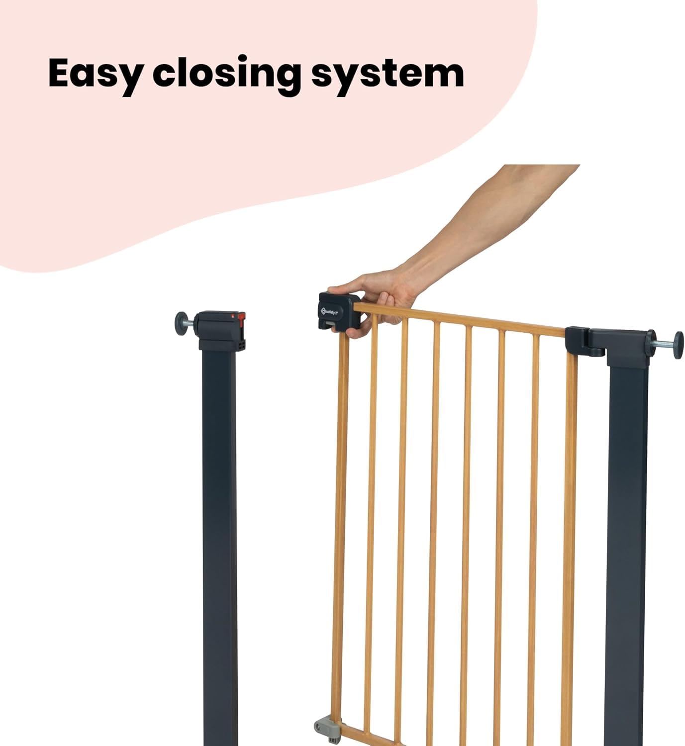 Safety 1st metallist turvavärav Easy Close, 73–80 cm, puidumustriga