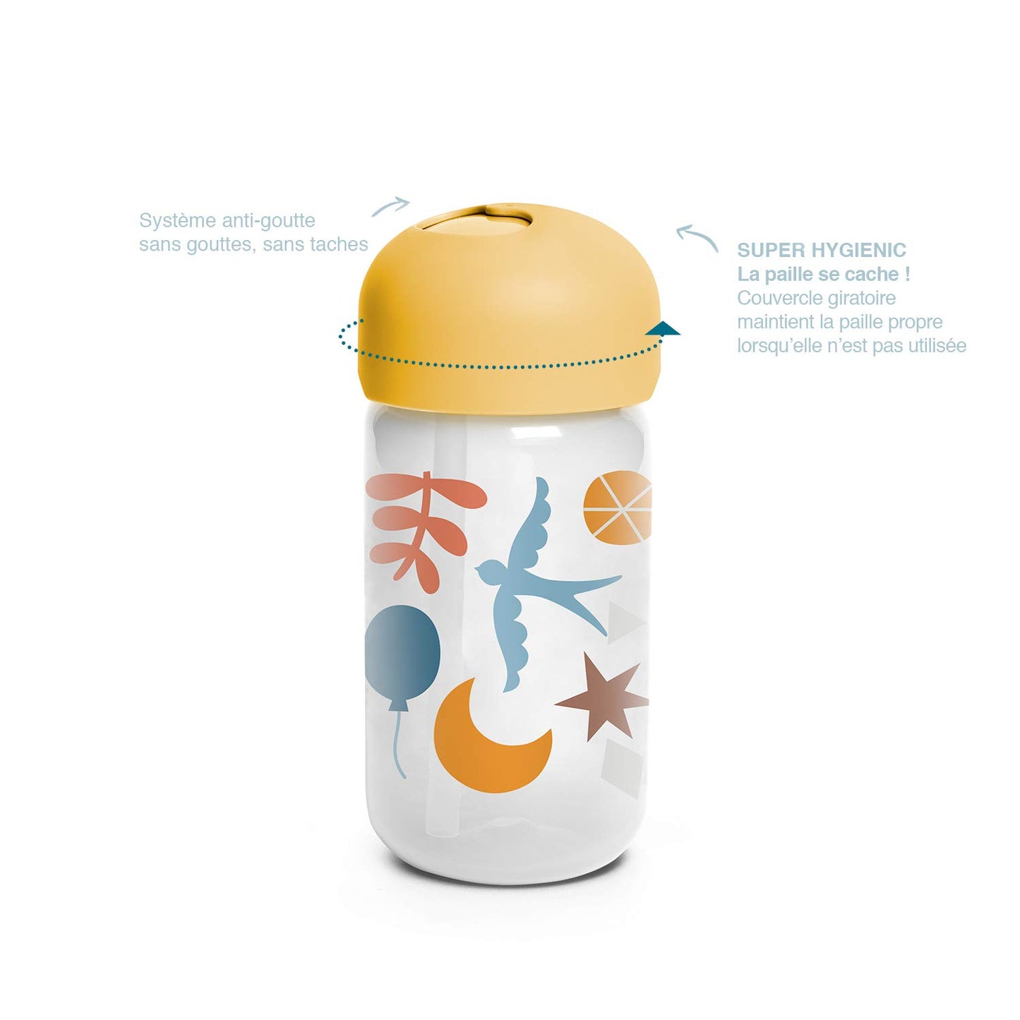 Suavinex kõrrega joogitops 340 ml, 18+ kuud, Forest Yellow