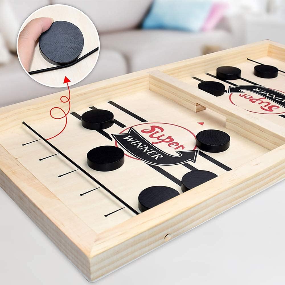 Sunshine Smile wooden air hockey game "Sling Puck"