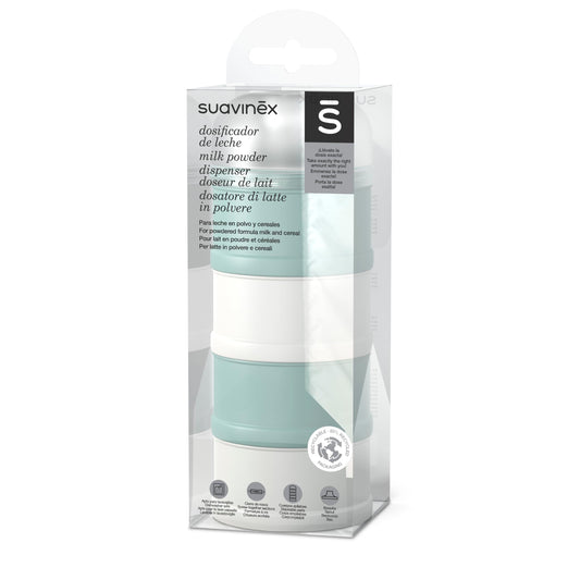 Suavinex roheline piimasegupulbri/pudruhelveste dosaator, 4-osaline