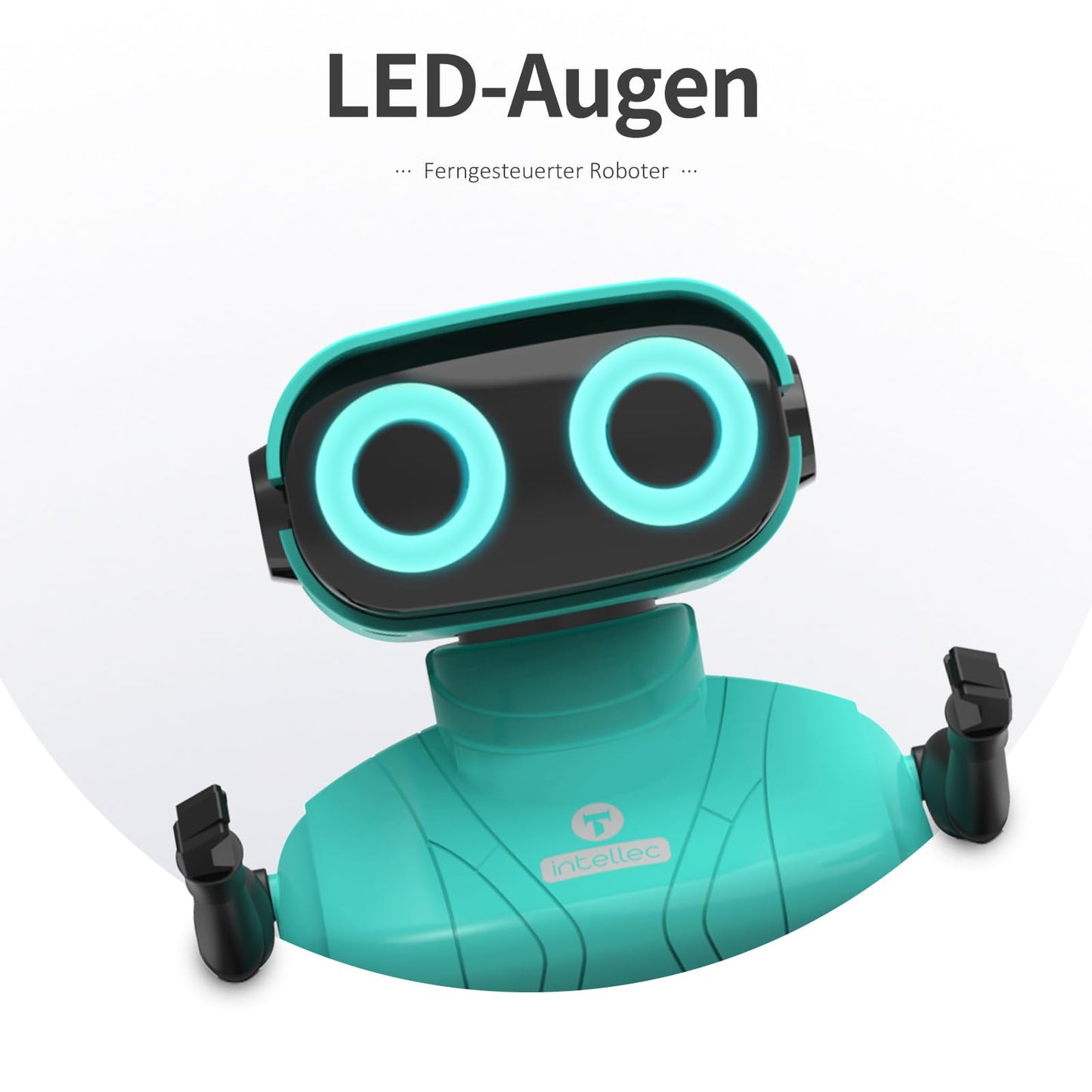 Puldiga juhitav robot lastele, LED-silmade ja tantsufunktsiooniga, sinine