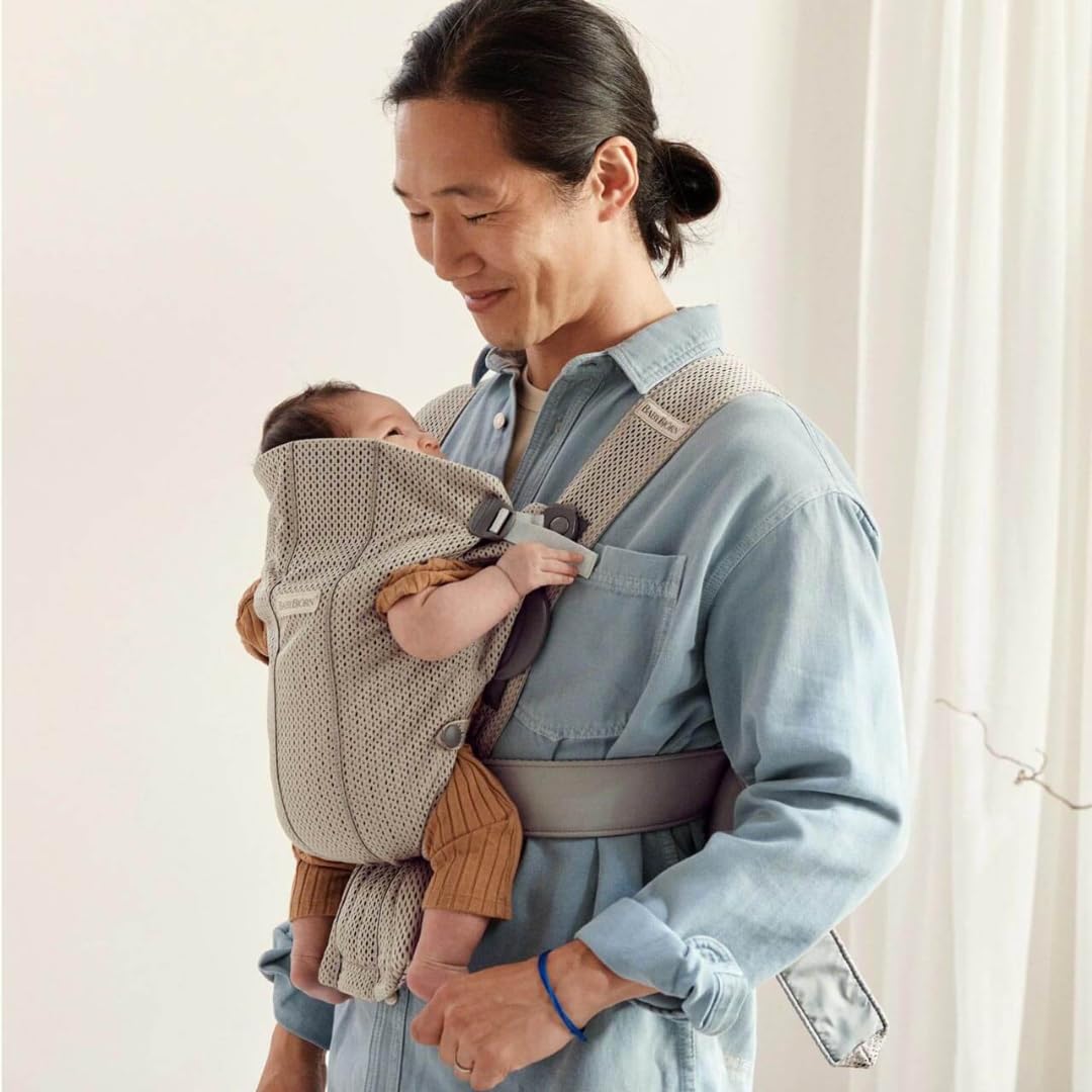 BabyBjörn Baby Carrier Mini carrier bag, 3D Mesh, grey-beige