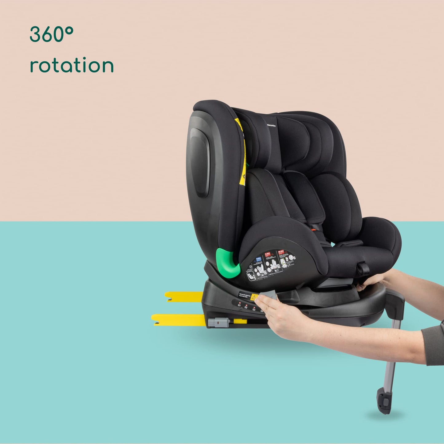 Bebeconfort EvolveFix Plus i-Size car seat, 360° rotating, 0–12 years / 40–150 cm, Black Mist