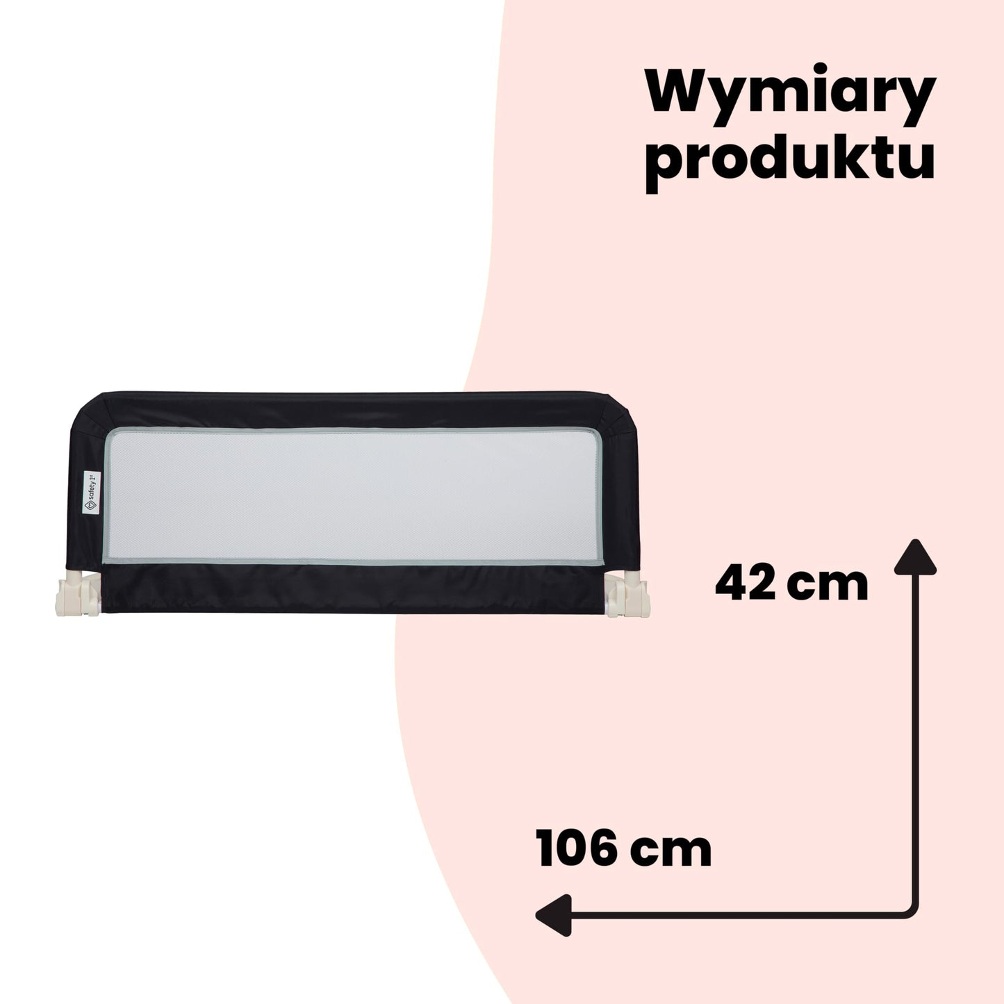 Safety 1st kokkupandav voodipiire, 109 × 42 cm, tumehall