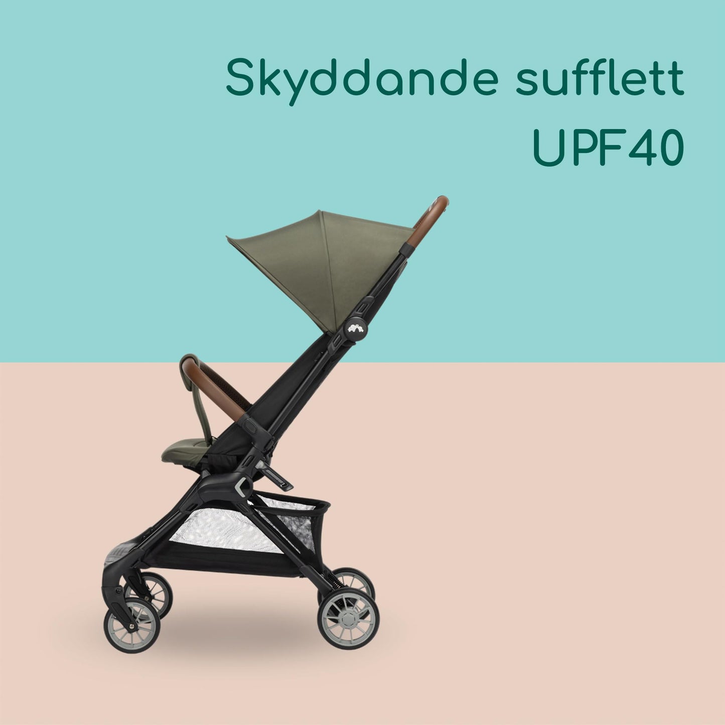 Bebeconfort Zephir lightweight and compact travel stroller, 0–4 years, Mineral Green
