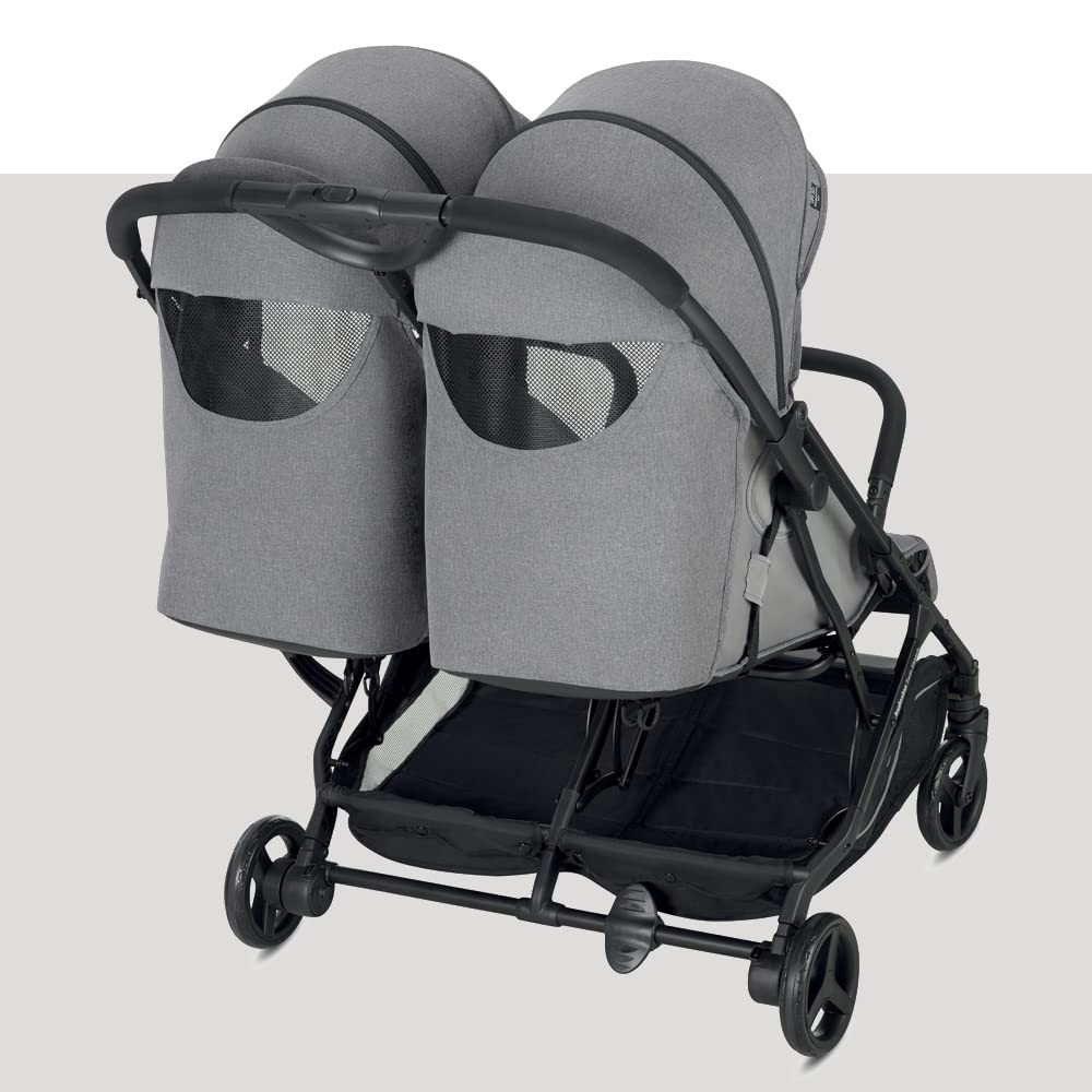 Inglesina Twin Sketch kahekohaline jalutuskäru, hall, ultrakerge ja kompaktne